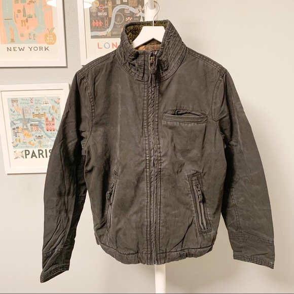 American Eagle Outfitters Other - American Eagle Flannel Lined Fur Collar Jacket, L